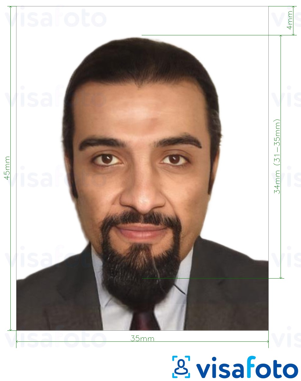  کی تصویر کی مثال متحدہ عرب امارات کا شناختی کارڈ آن لائن 35x45 ملی میٹر سائز کی تفصیلات كے مطابق بنائی گئی ،  