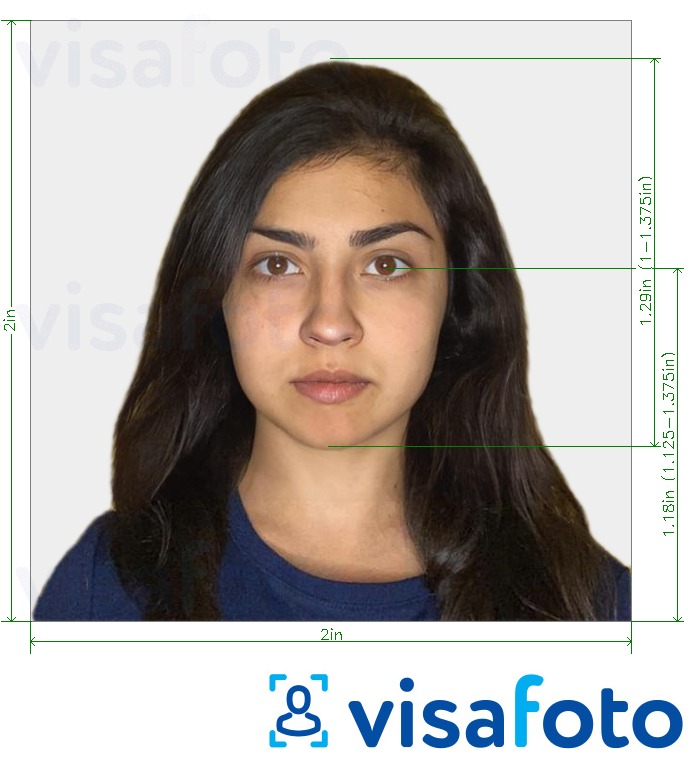  کی تصویر کی مثال BLS USA کی درخواست کے لئے بھارت پاسپورٹ (2x2 