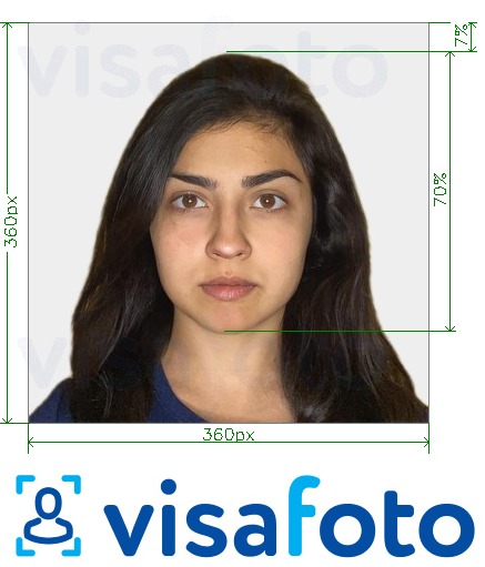  کی تصویر کی مثال انڈیا OCI پاسپورٹ 360x360 - 900x900 پکسل سائز کی تفصیلات كے مطابق بنائی گئی ،  