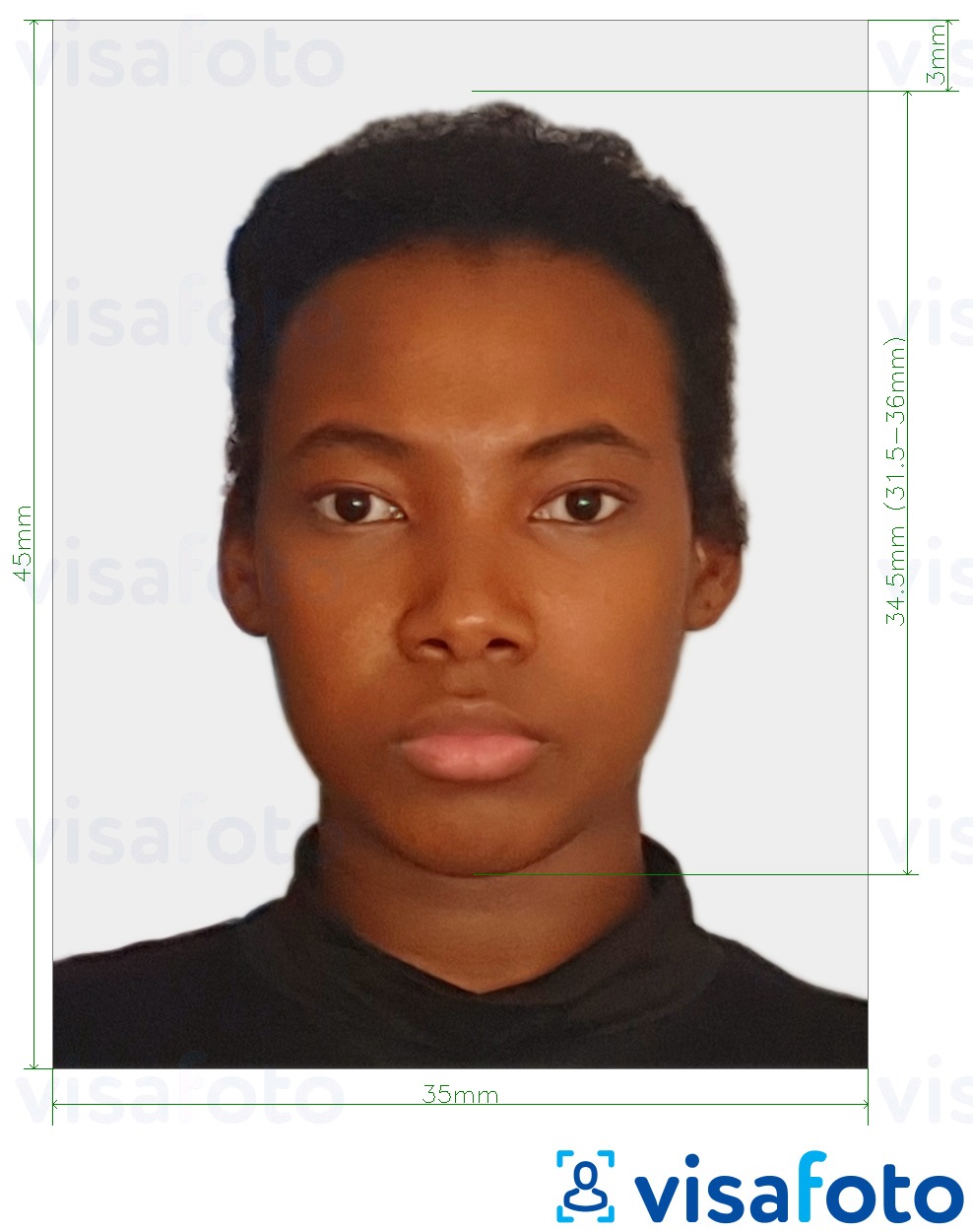  کی تصویر کی مثال سینٹ کٹس اور نیویس پاسپورٹ تصویر 35x45 ملی میٹر (1.77x1.38 